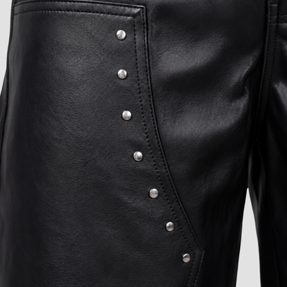 RIVET LEATHER SHORTS