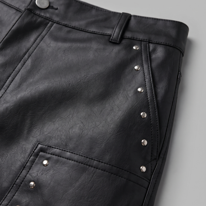 RIVET LEATHER SHORTS