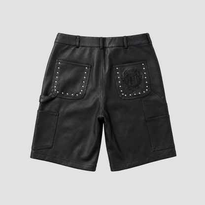 RIVET LEATHER SHORTS